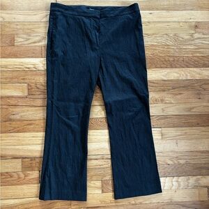 Theory Kick Pant Trousers Size 10 Textured Black Crop Ankle Stretch Pockets